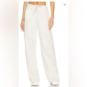 Nike NSW plush Sherpa sweatpants ivory white womens small straight leg